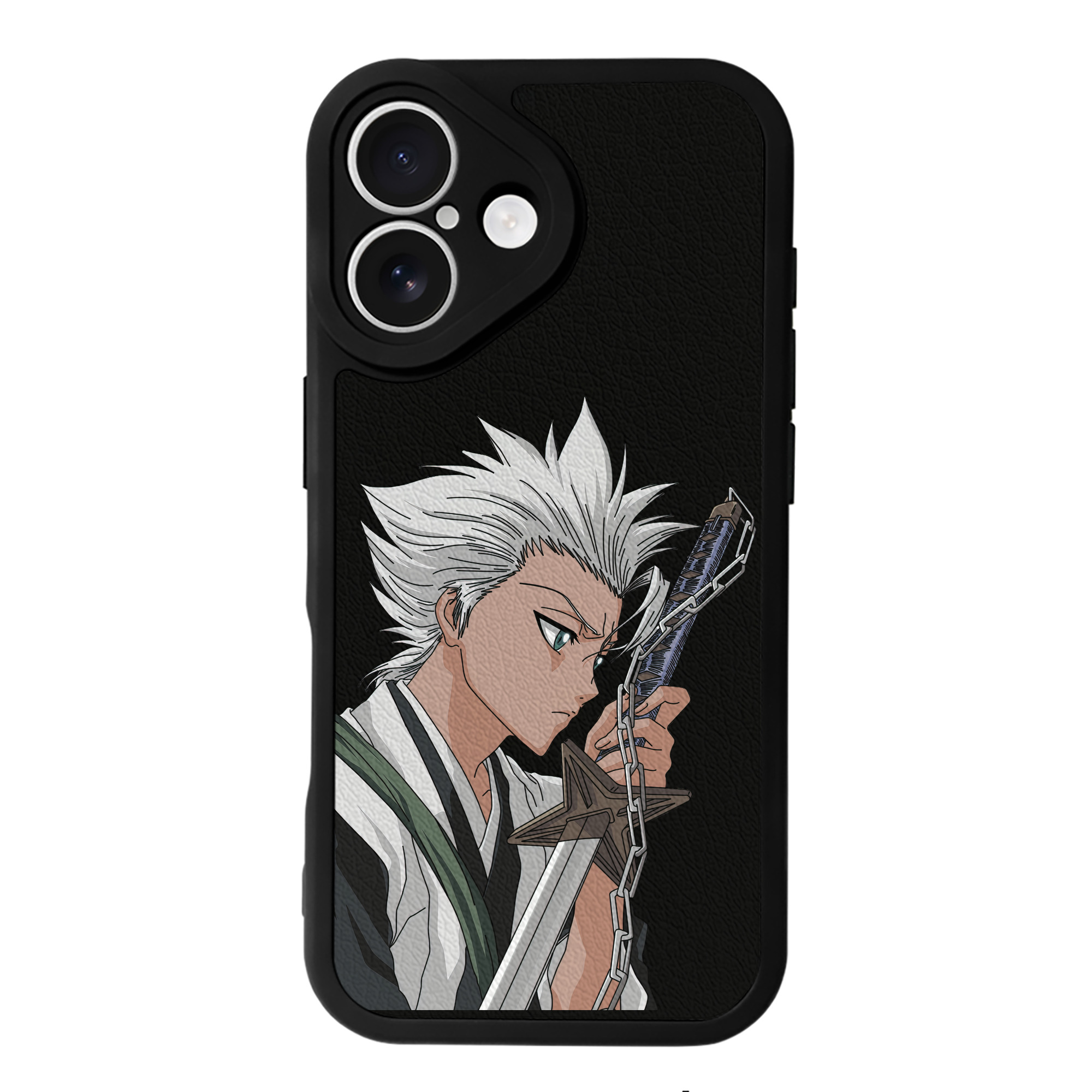 （画像用） ブリーチ 日番谷冬獅郎（ひつがや とうしろう） BLEACH Hitsugaya Toushirou 【iPhone 16シリーズ対応】シリコンスマホケース（レザー調） 材質：シリコン